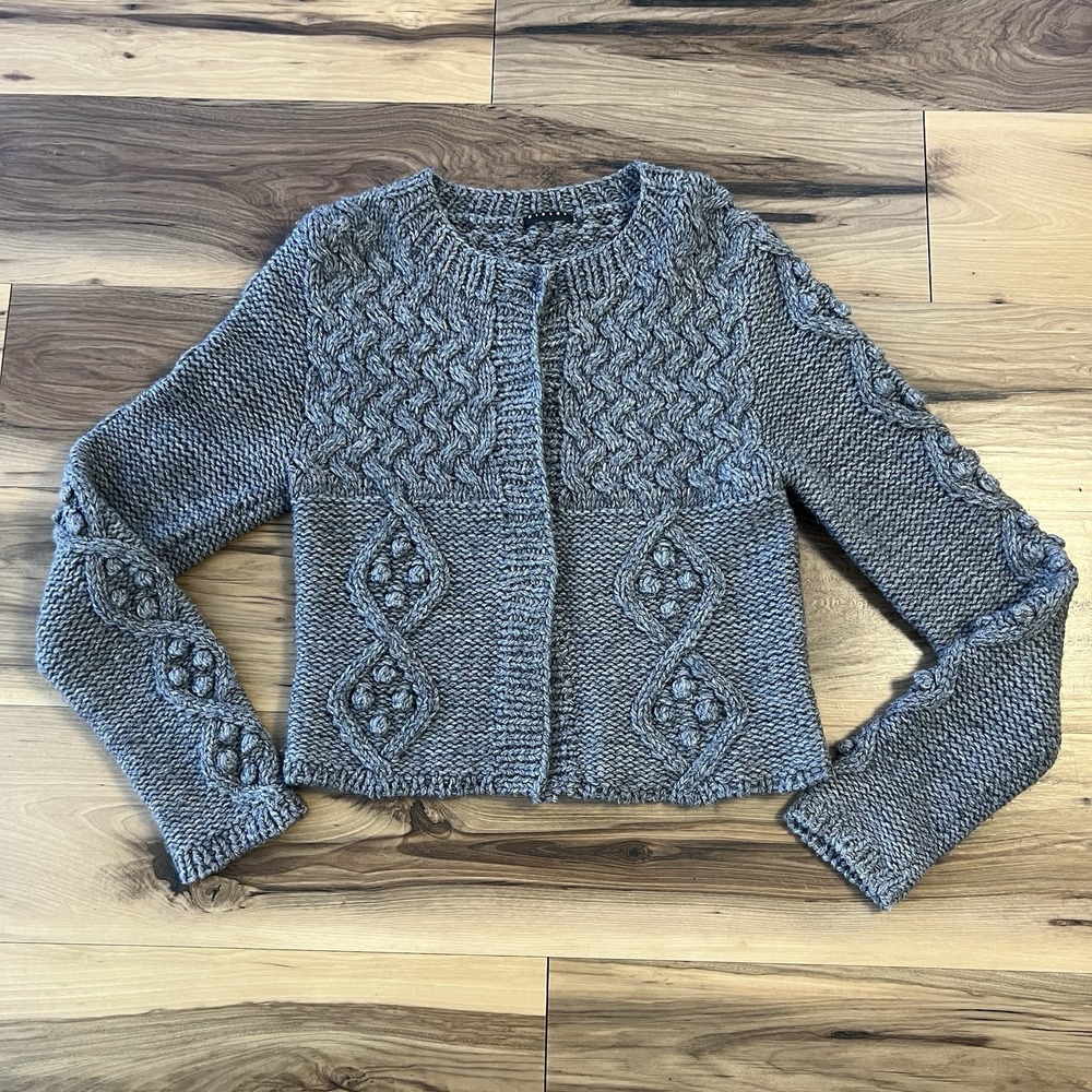 Gray Cable Knit Women's Sweater